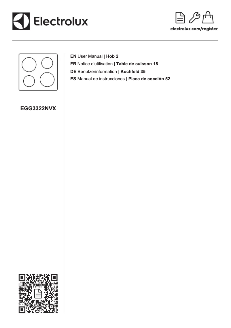 Page n°1 - Manuel utilisateur Electrolux EGG3322NVX