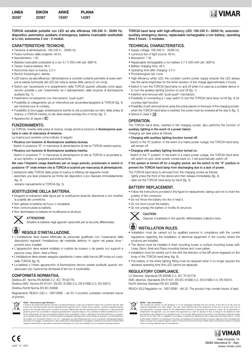 Página 1 del manual Manual de usuario Vimar 14397