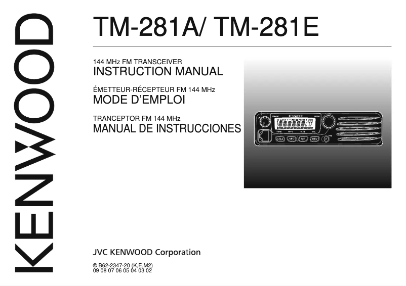 Page 1 de la notice Manuel utilisateur Kenwood TM-281E