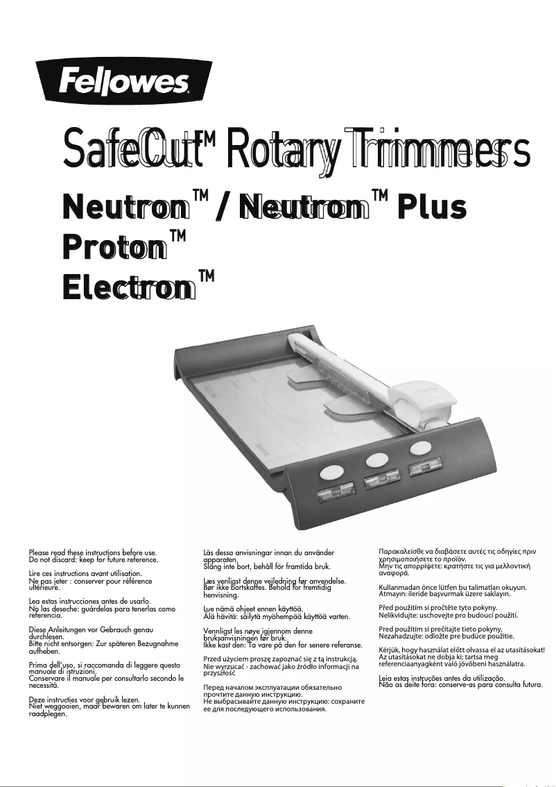 Image de la première page du manuel de l'appareil Proton A3/180