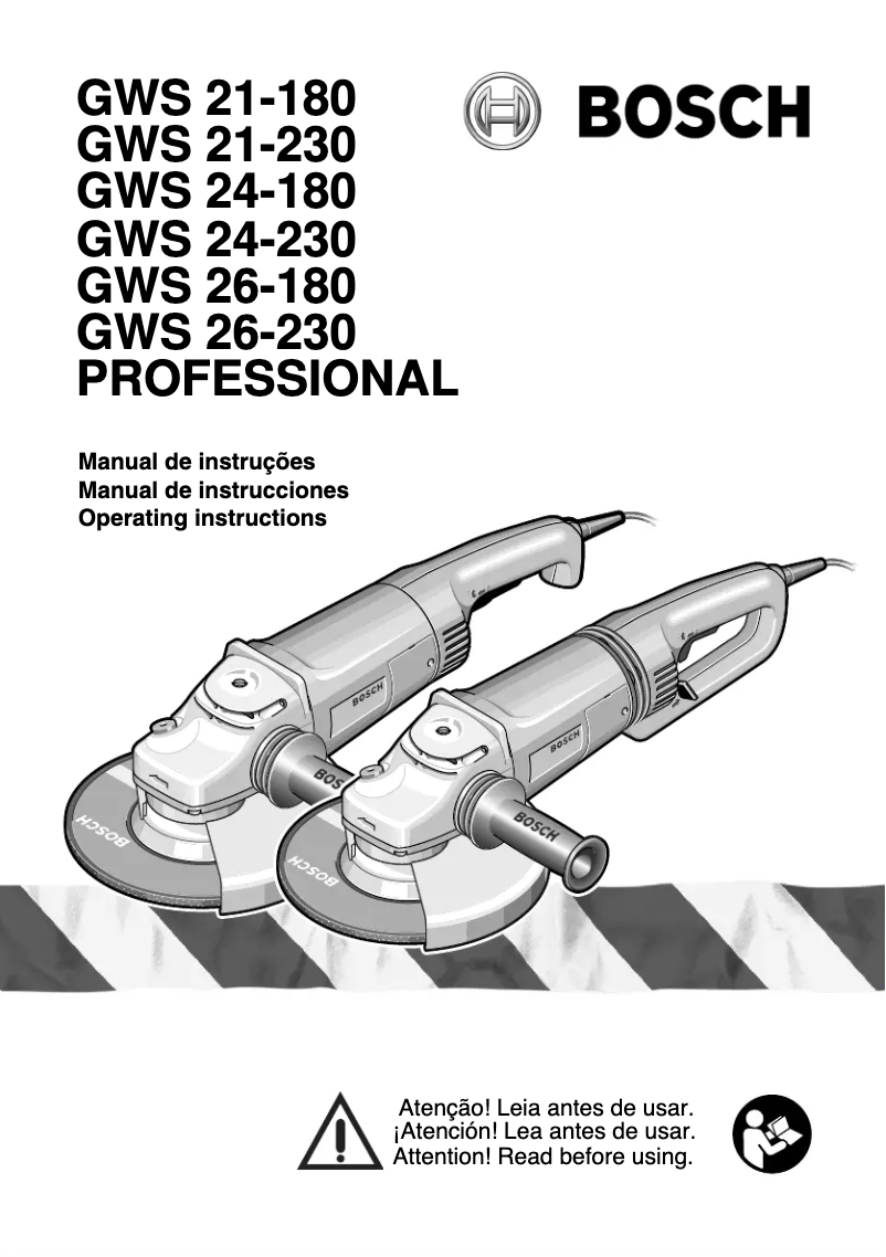 Page n°1 - Manuel utilisateur Bosch GWS 21-180 Professional
