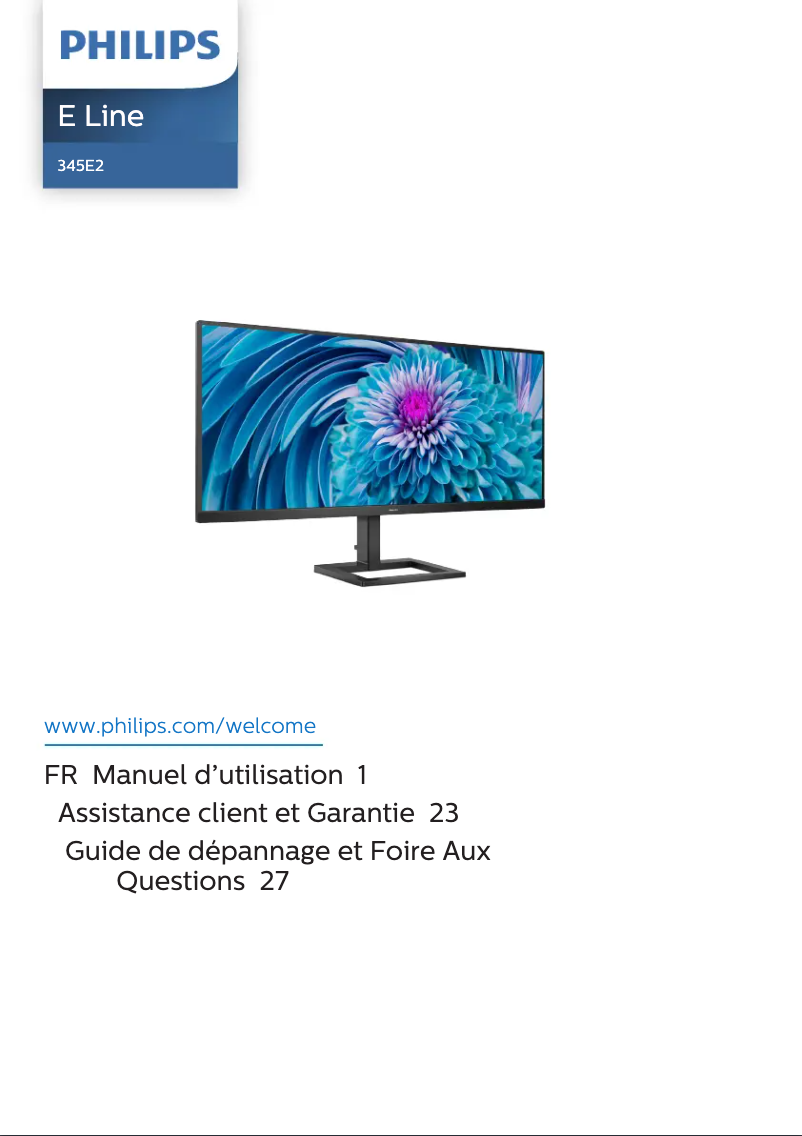 Page 1 of the manual User Manual Philips 345E2AE