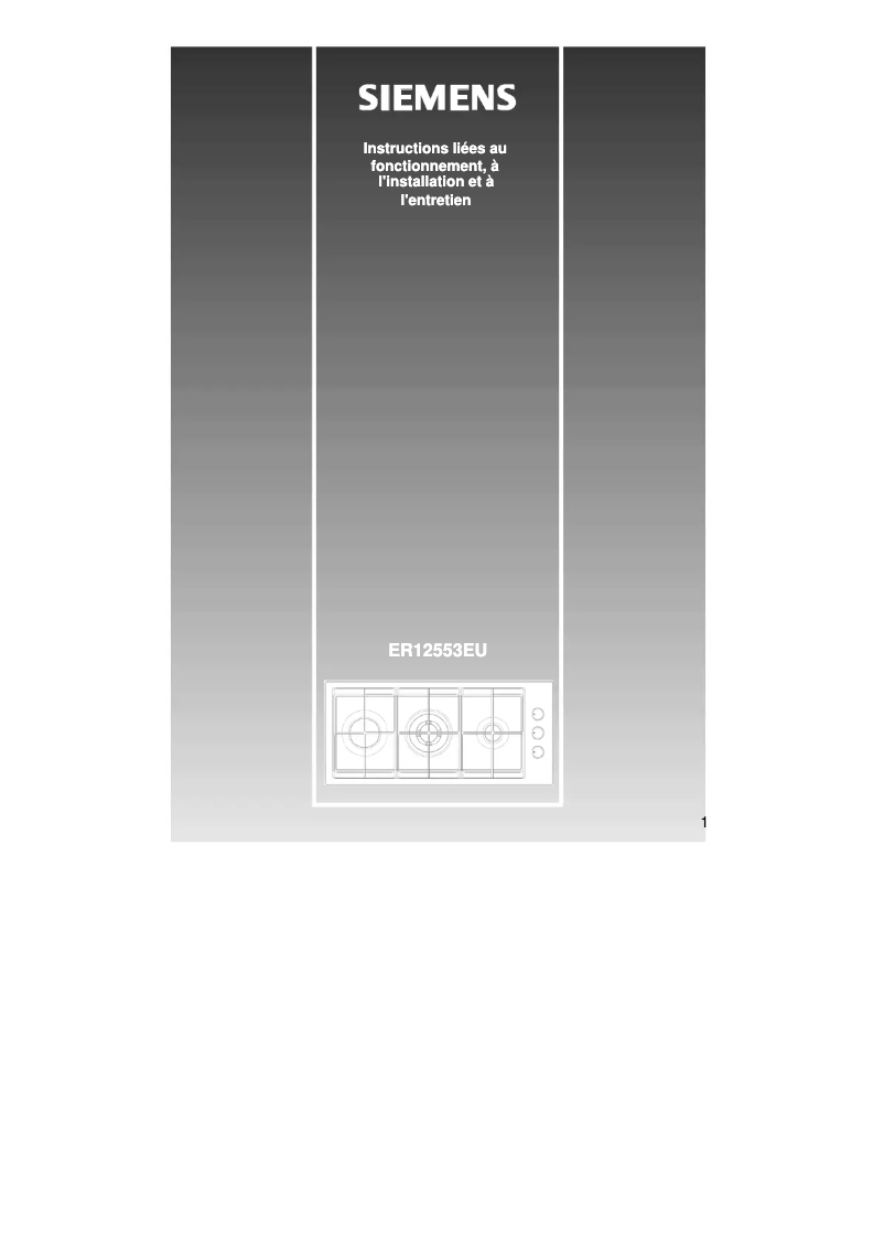 Page n°1 - Manuel utilisateur Siemens ER12553EU