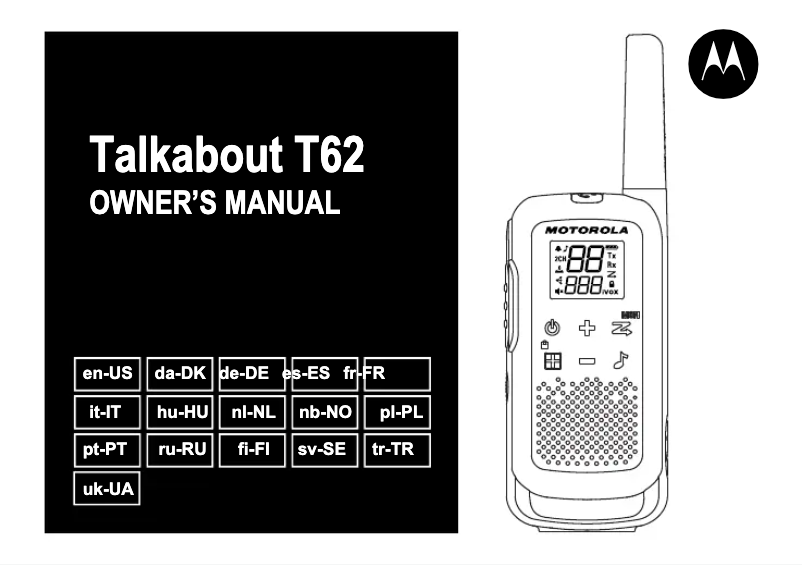 Page 1 de la notice Manuel utilisateur Motorola Talkabout T62