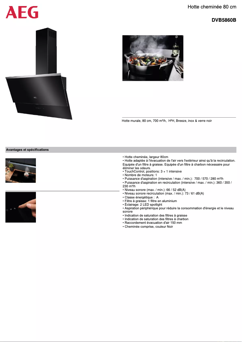 Page n°1 - Fiche technique AEG DVB5860B
