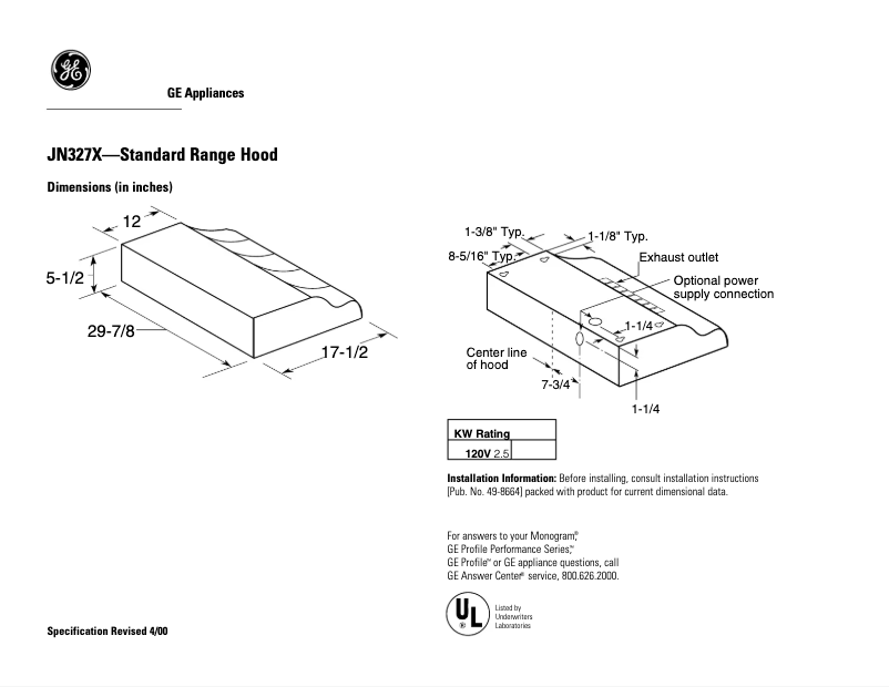Imagen de la primera página del manual del dispositivo JN327XWH