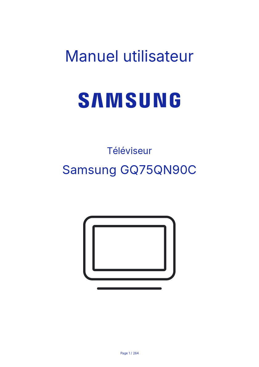 Page n°1 - Manuel utilisateur Samsung GQ75QN90C