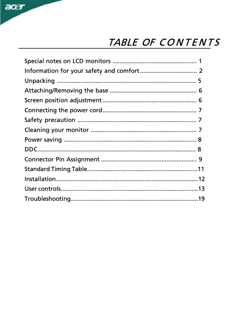 Page n°1 - Manuel utilisateur Acer A181H