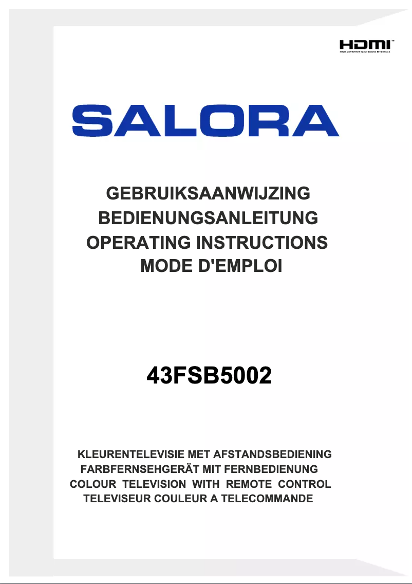 Page 1 de la notice Manuel utilisateur Salora 43FSB5002