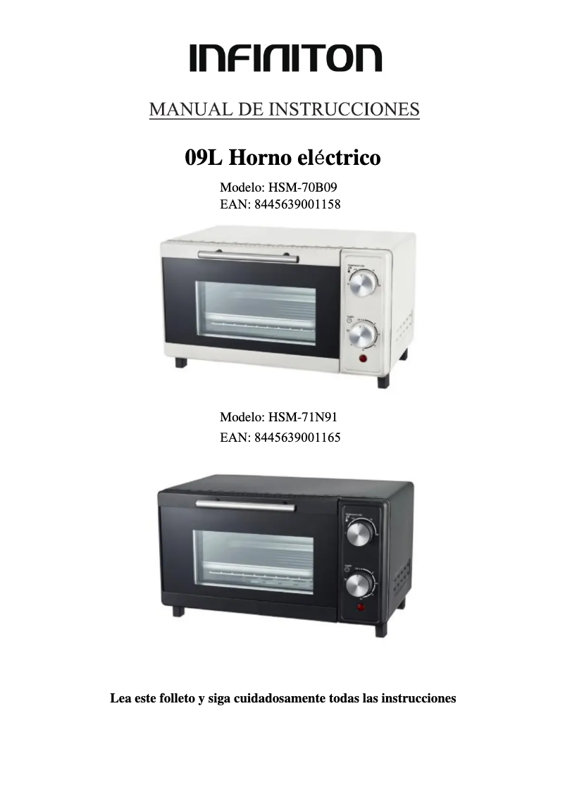 Page n°1 - Manuel utilisateur Infiniton HSM-71N91