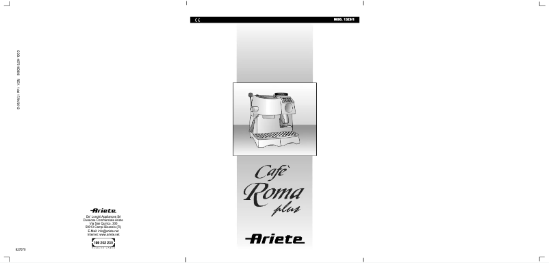 Page n°1 - Manuel utilisateur Ariete Cafe Roma Plus (329