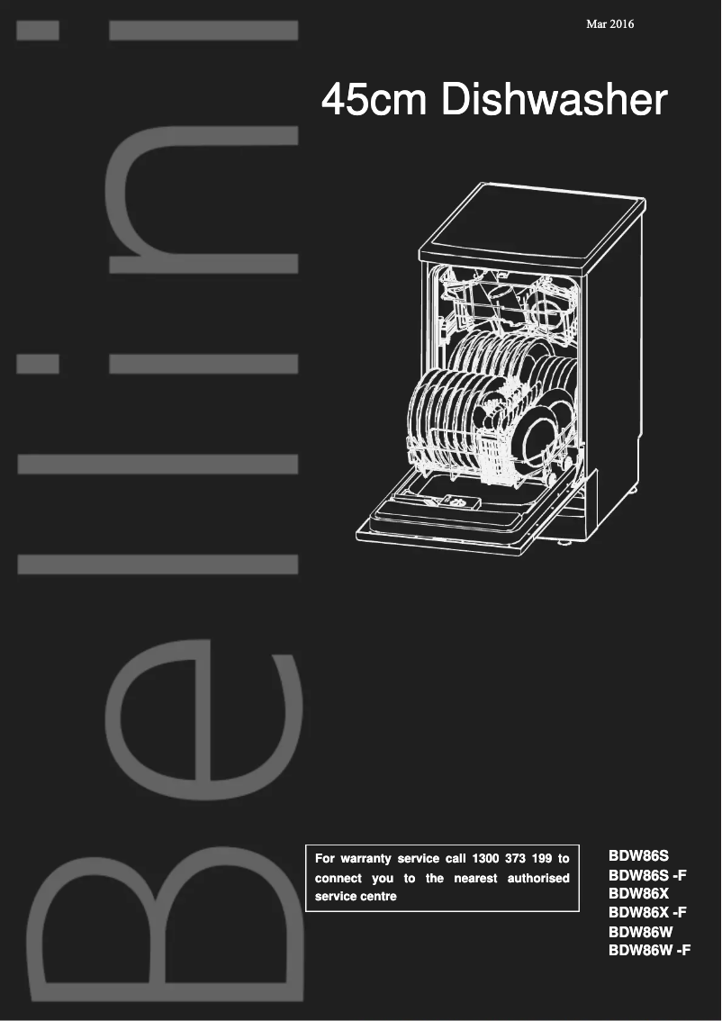 Page 1 de la notice Manuel utilisateur Bellini BDW86W-F