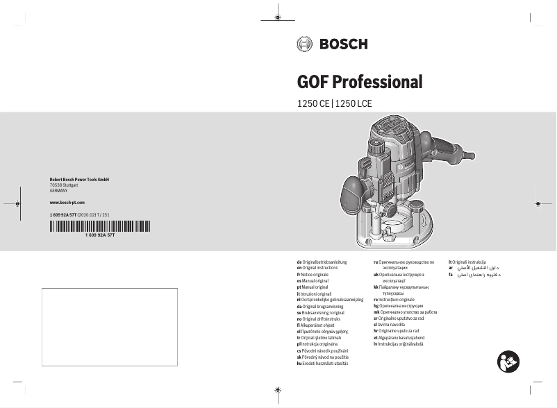 Page 1 de la notice Manuel utilisateur Bosch GOF 1250 CE Professional