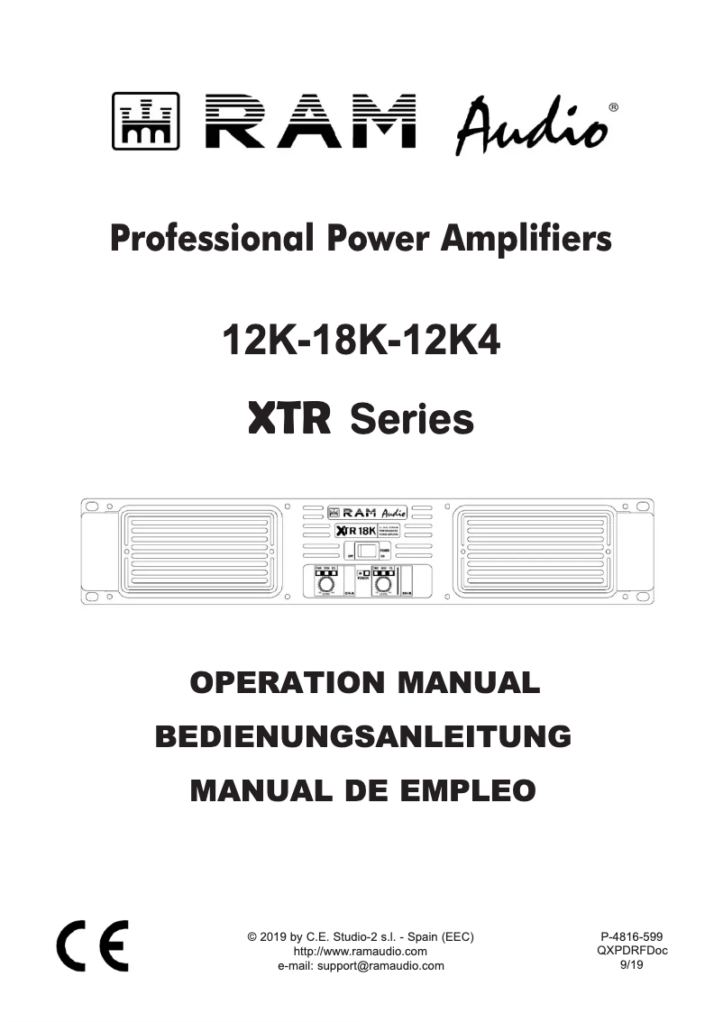 Page n°1 - Manuel utilisateur Ram Audio XTR 12 K4