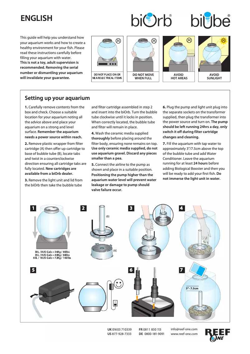 Page 1 de la notice Manuel utilisateur Reef One biUbe