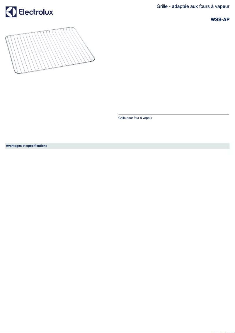 Image de la première page du manuel de l'appareil WSS-AP