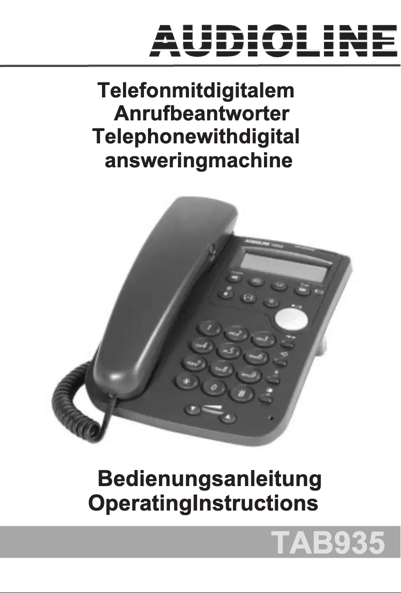 Image de la première page du manuel de l'appareil TAB935