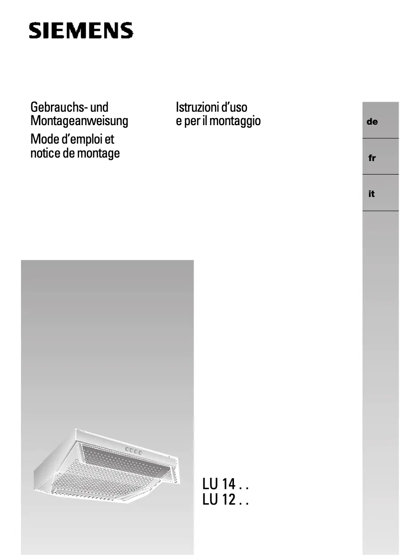 Page n°1 - Manuel utilisateur Siemens LU11142CH