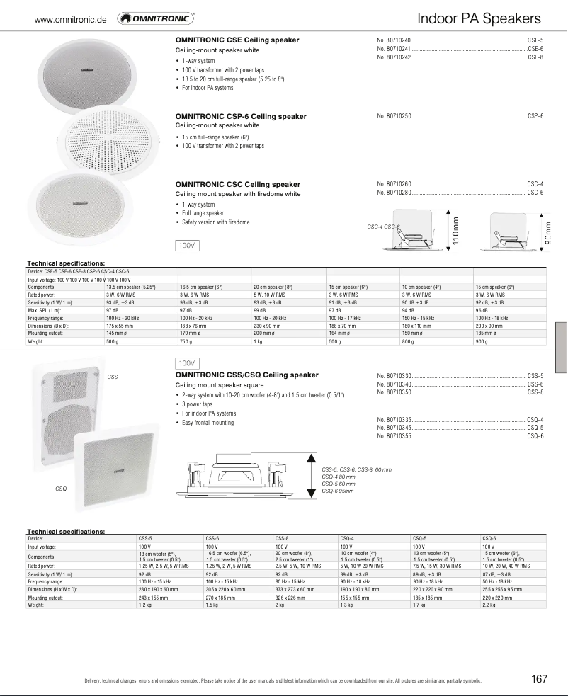 Page n°1 - Catalogue Omnitronic CSQ-5