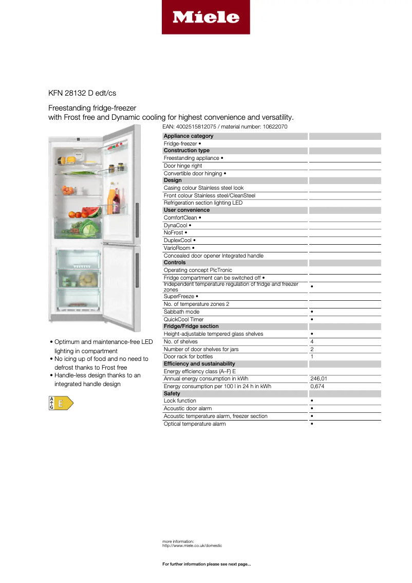 Image de la première page du manuel de l'appareil KFN 28132 D edt/cs