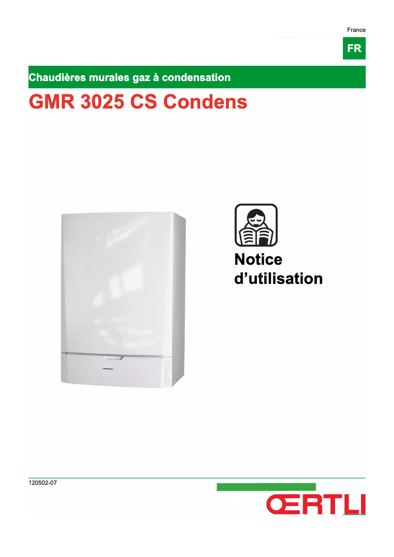 Image de la première page du manuel de l'appareil GMR 3025 CS Condens
