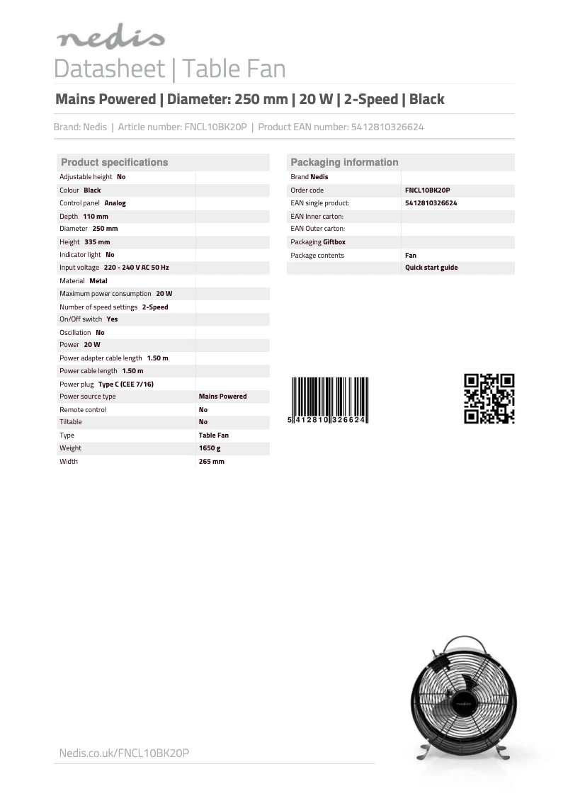 Image de la première page du manuel de l'appareil FNCL10BK20P