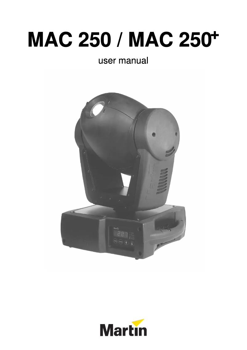 Page 1 de la notice Manuel utilisateur Martin MAC 250+