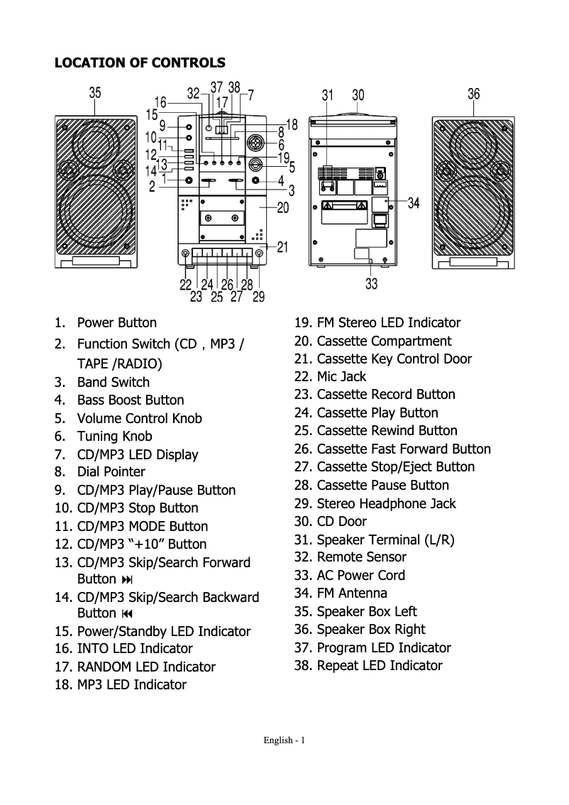 Page n°1 - Manuel utilisateur Denver MMP-351