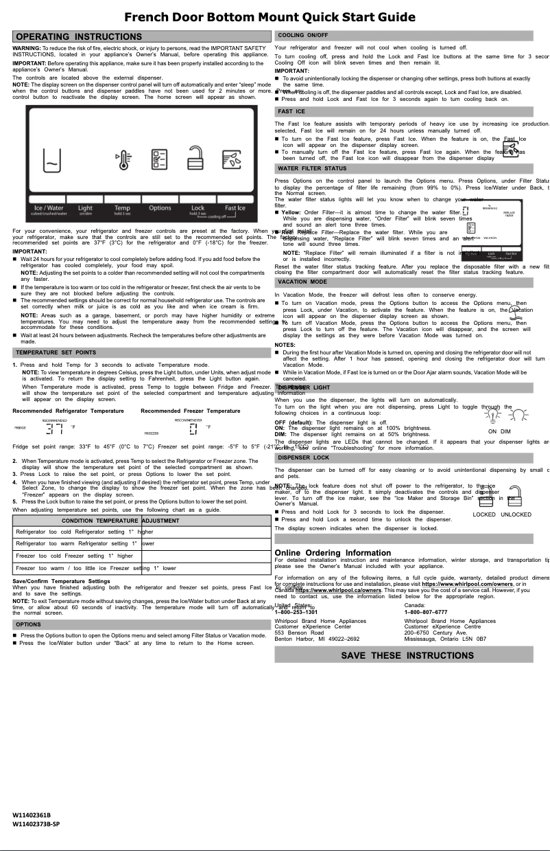Imagen de la primera página del manual del dispositivo WRF767SDHZ