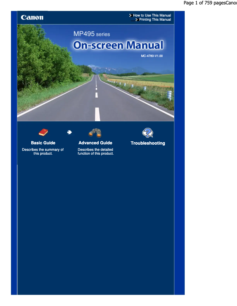 Page 1 de la notice Manuel utilisateur Canon Pixma MP495