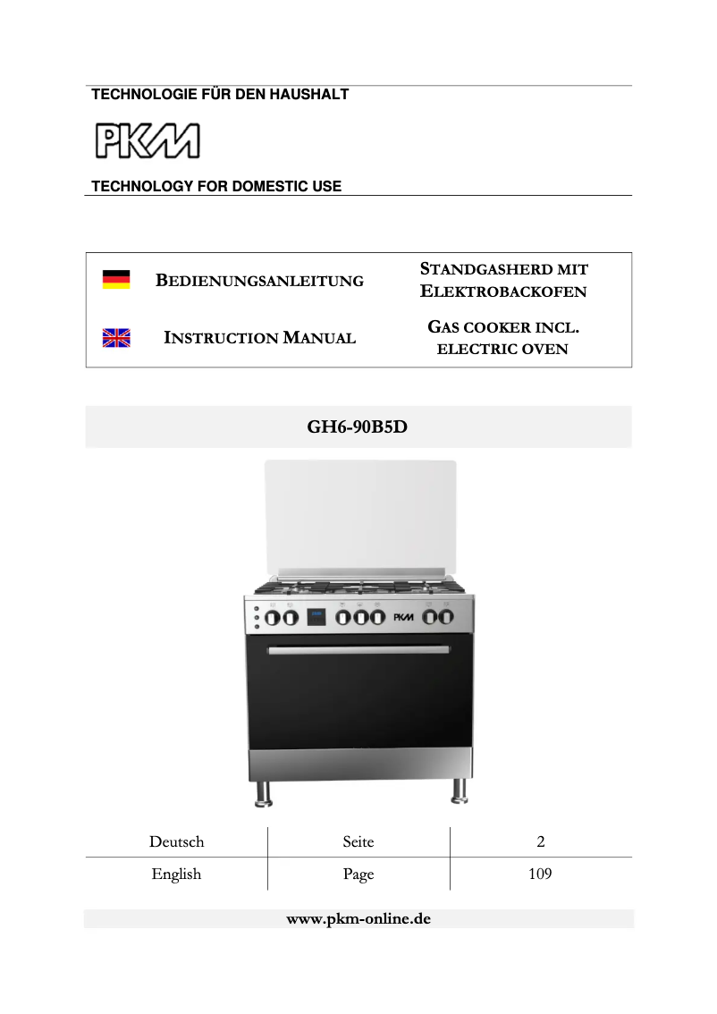 Page 1 de la notice Manuel utilisateur PKM GH6-90B5D
