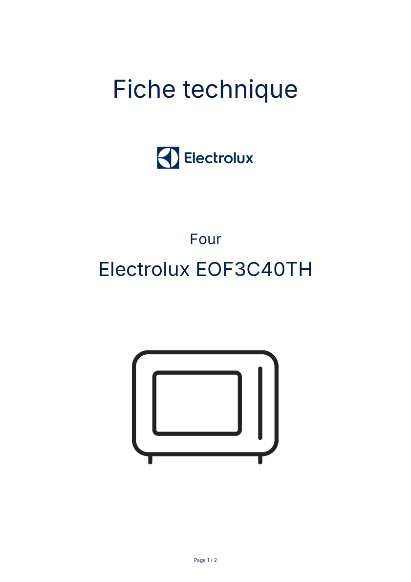 Image de la première page du manuel de l'appareil EOF3C40TH