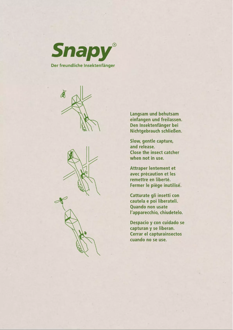 Página 1 del manual Manual de usuario Snapy Insect catcher