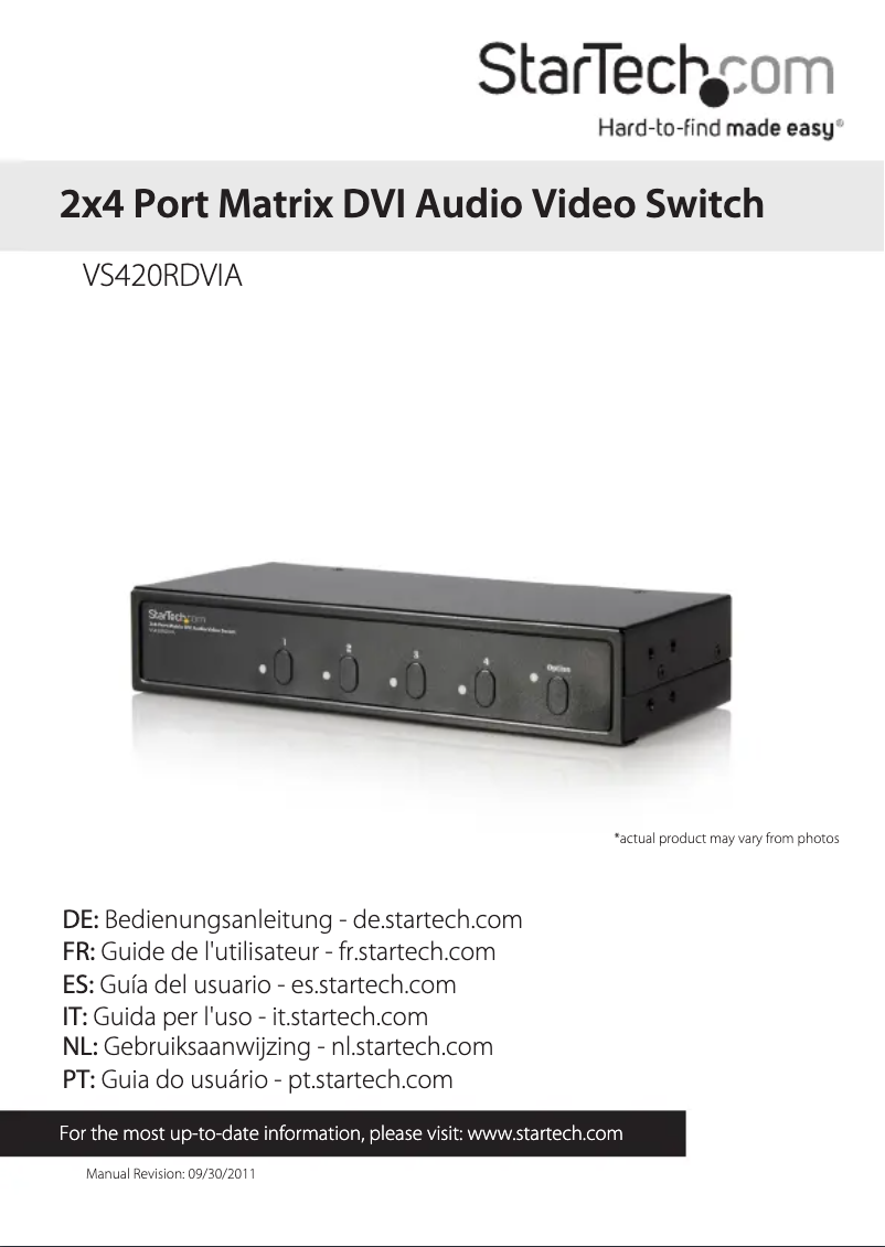 Page n°1 - Manuel utilisateur StarTech.com VS420RDVIA