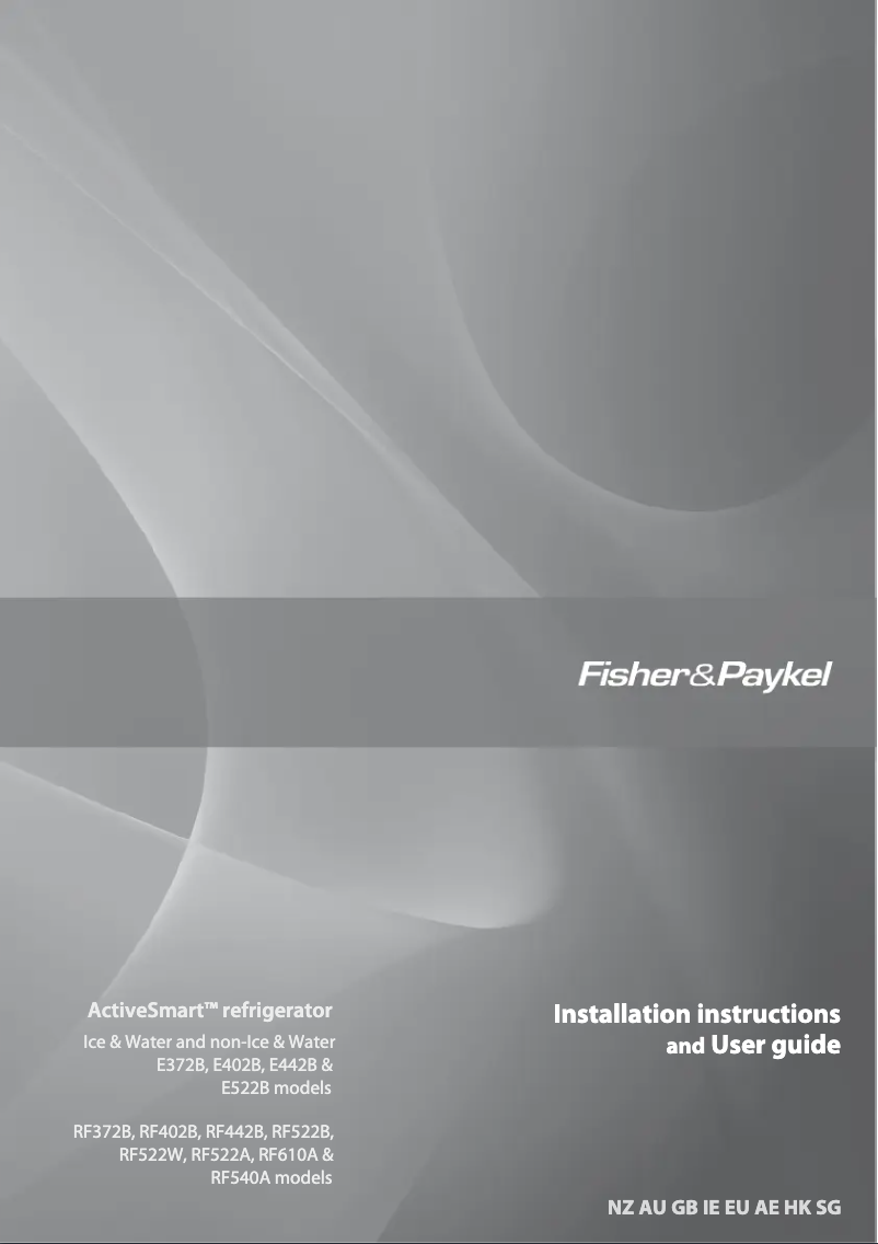 Page 1 de la notice Manuel utilisateur Fisher & Paykel E522BRX5