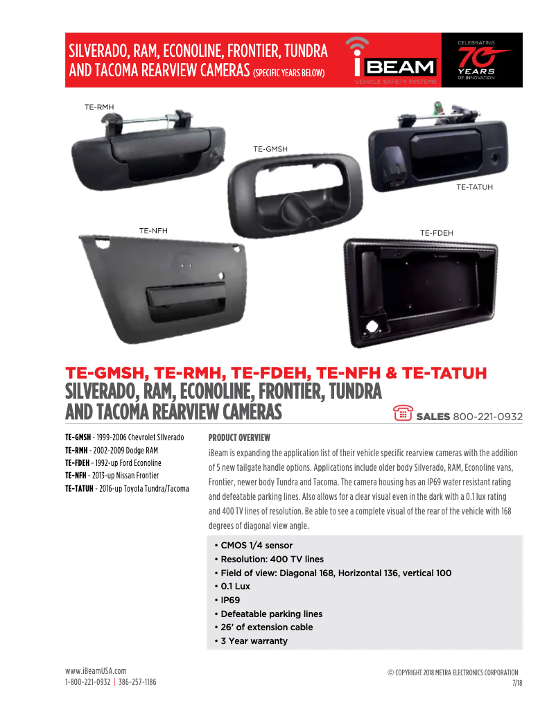 Page 1 de la notice Fiche technique Metra TE-RMH