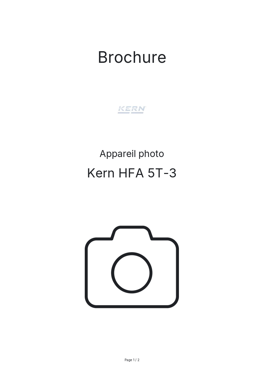 Page n°1 - Brochure Kern HFA 5T-3