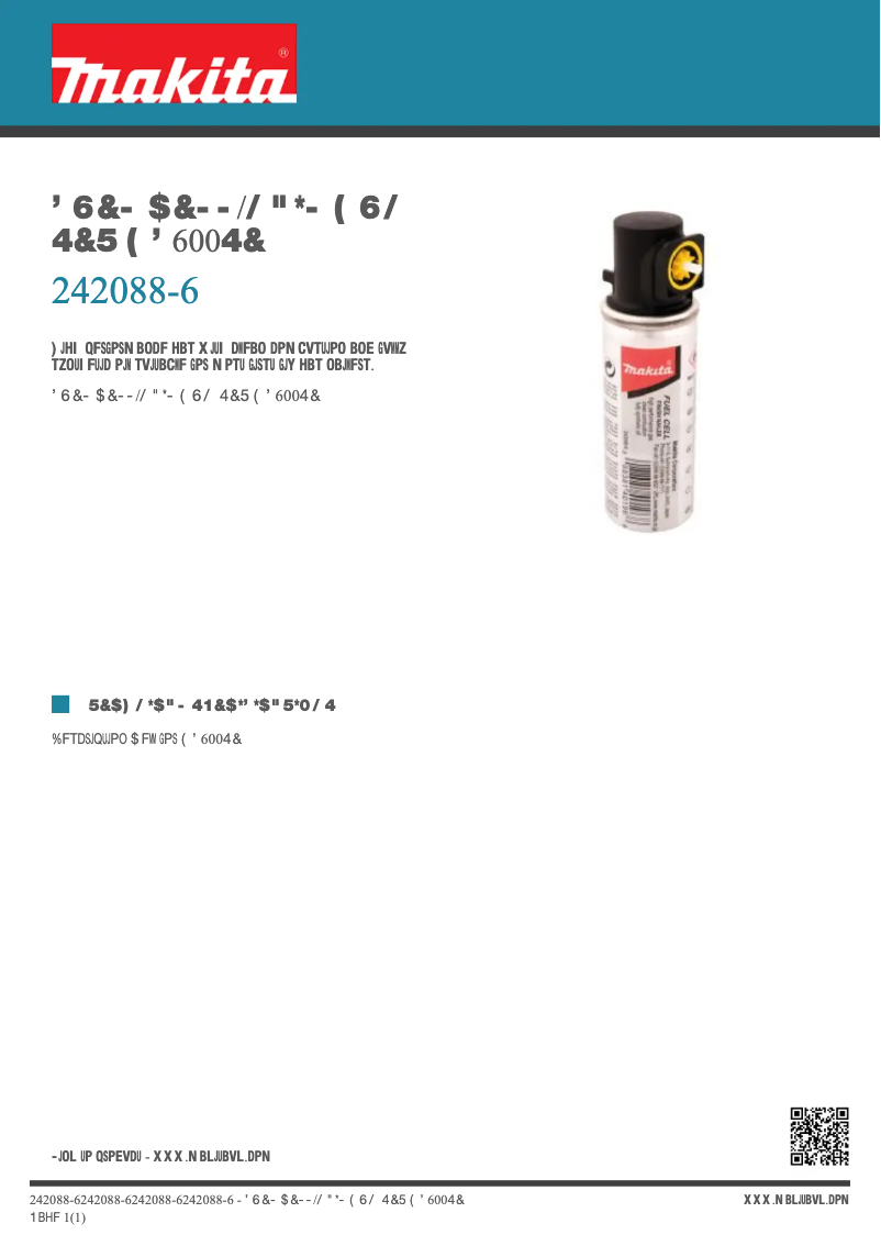 Page 1 de la notice Fiche technique Makita 242088-6