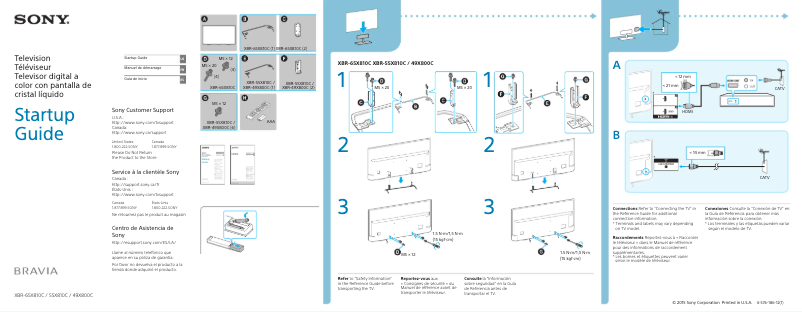 Page n°1 - Guide d'installation Sony Bravia XBR-65X810C