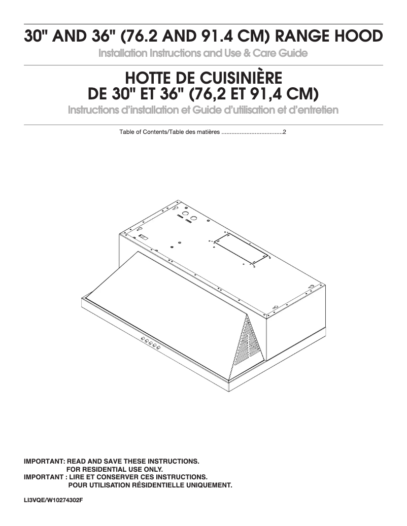 Page n°1 - Guide d'installation KitchenAid UXT5530AAS