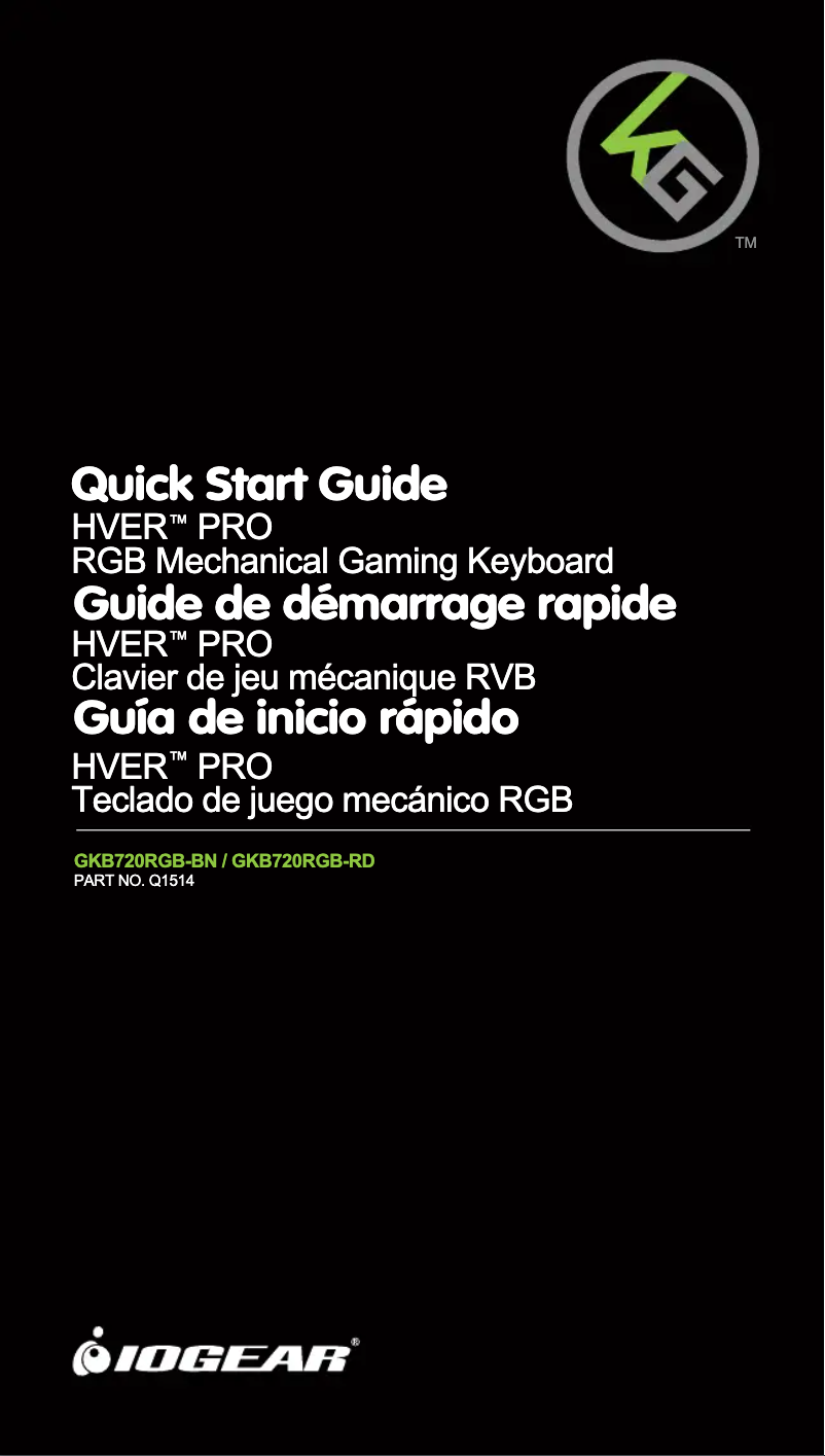 Page n°1 - Manuel utilisateur iogear HVER PRO RGB