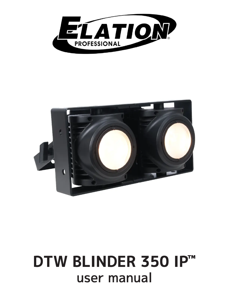Page 1 de la notice Manuel utilisateur Elation DTW Blinder 350 IP