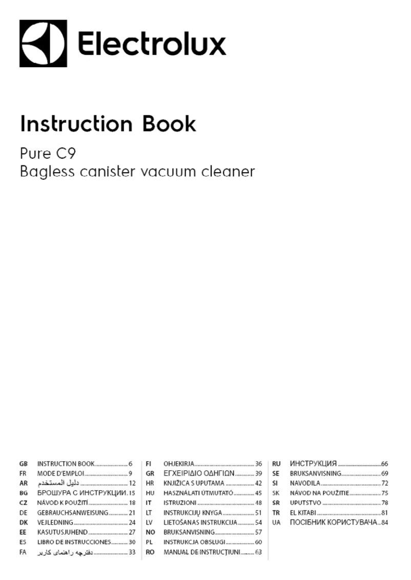 Page 1 de la notice Manuel utilisateur Electrolux PC91-ALRG
