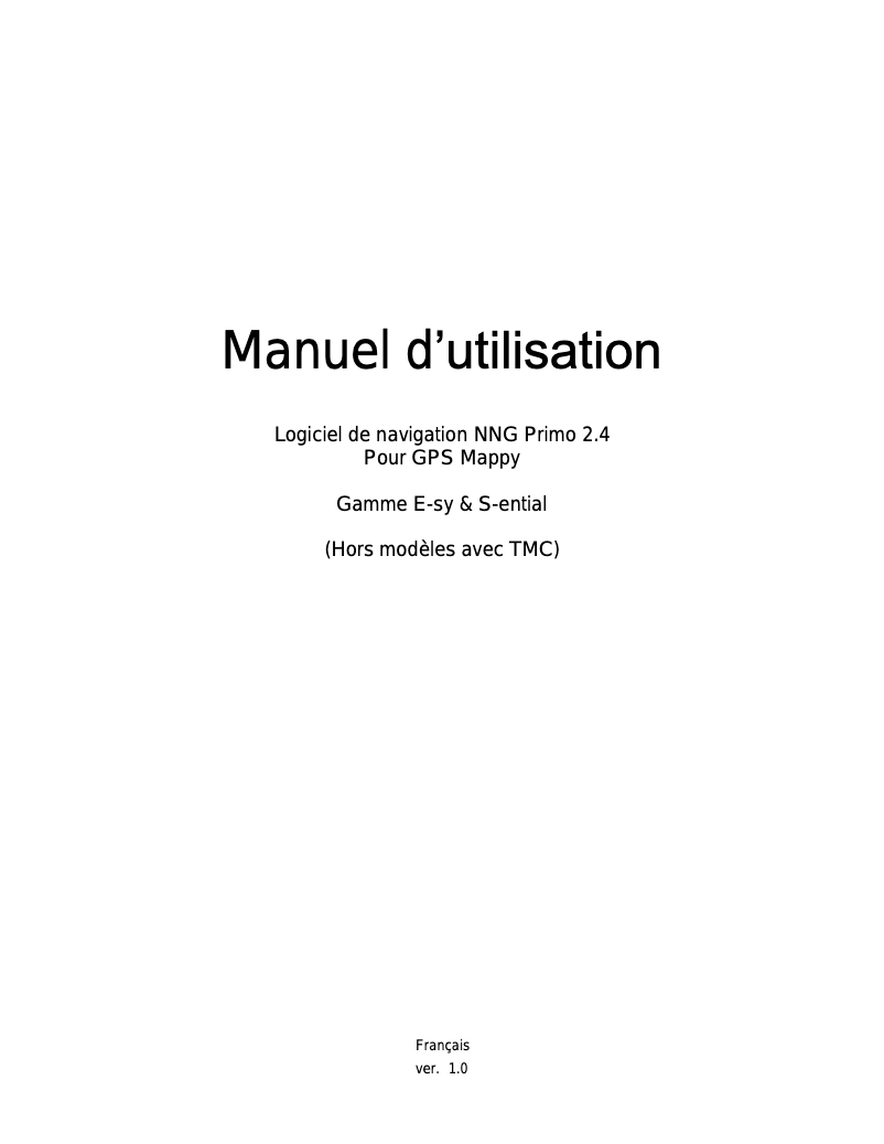 Page n°1 - Manuel utilisateur Mappy Iti E431