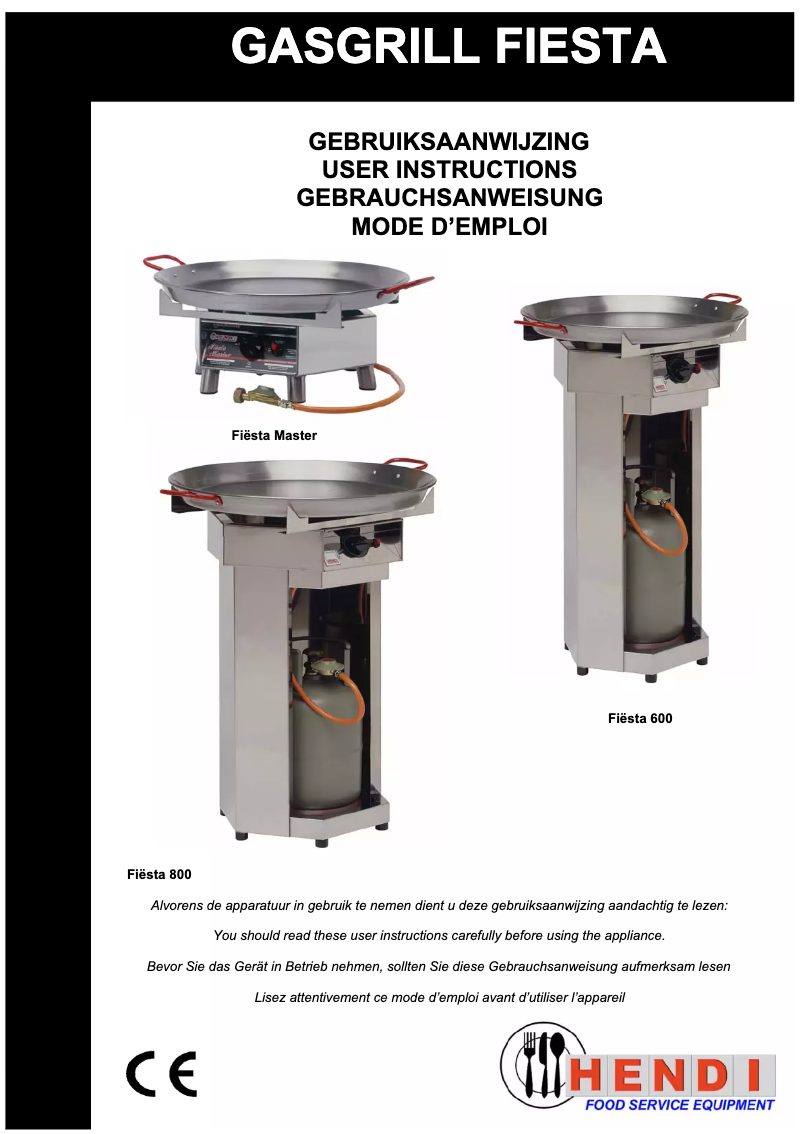 Page 1 of the manual User Manual Hendi Fiesta 600