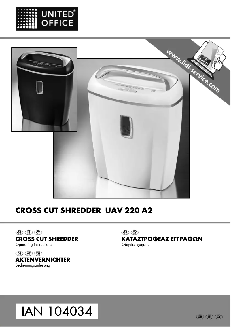 Page 1 de la notice Manuel utilisateur United Office UAV 220 A2