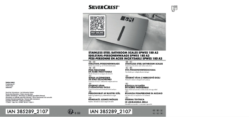 Image de la première page du manuel de l'appareil SPWES 180 A3