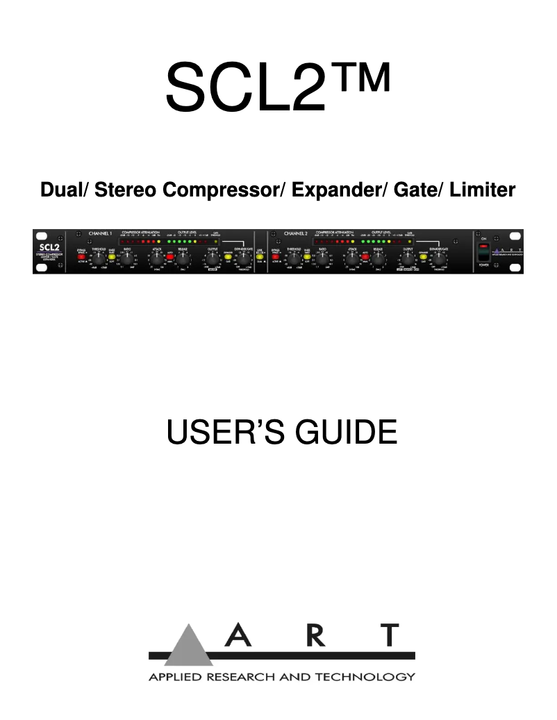 Page 1 de la notice Manuel utilisateur ART SCL2