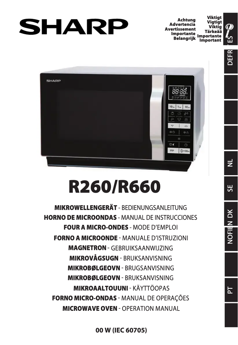 Page n°1 - Manuel utilisateur Sharp R260