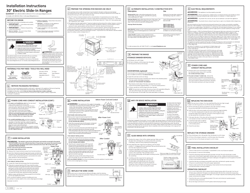 Page n°1 - Guide d'installation GE JSP42DNWW